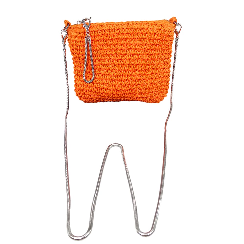 multicolor paper straw crossbody baghandmade crocheted bag