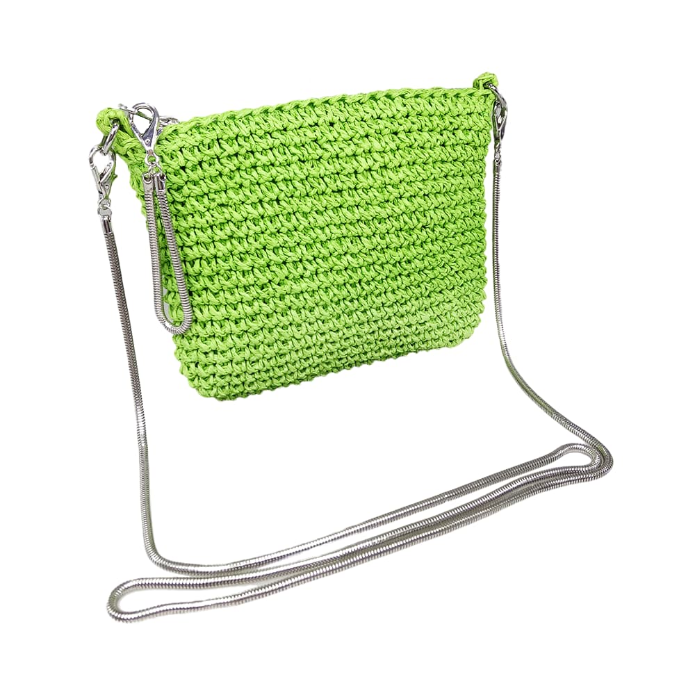 multicolor paper straw crossbody baghandmade crocheted bag