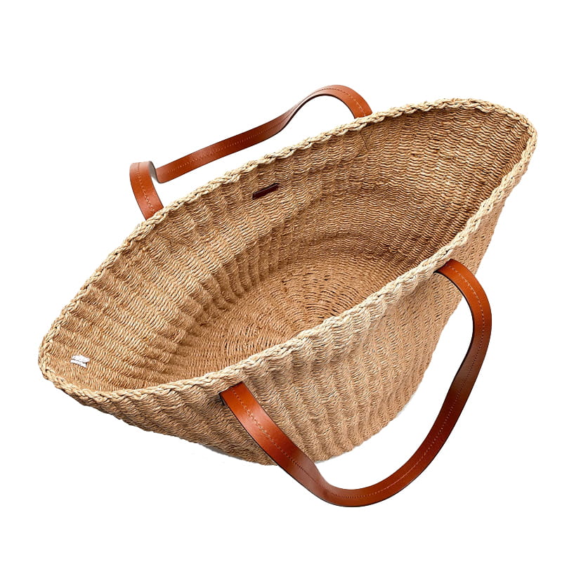 woven straw market tote made with durable straw