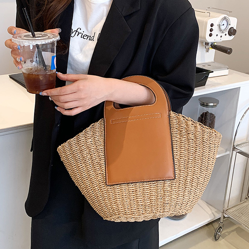 Straw Fan Clutch Bag made in Qingdao