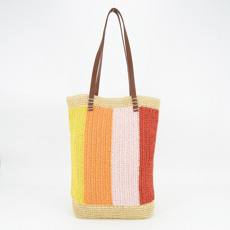 Striped Straw BagRed
