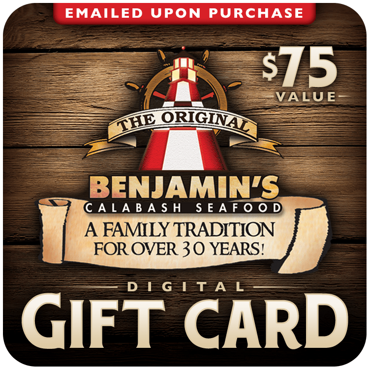 Digital Gift Card 75 Original Benjamins Calabash Seafood