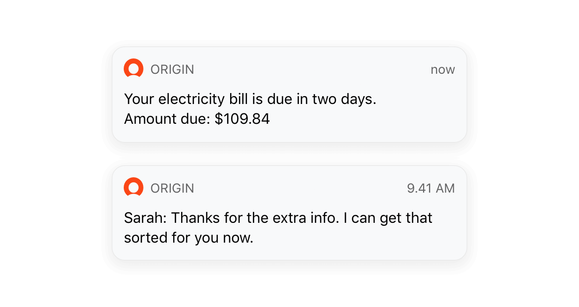 Origin Energy mobile app Origin Energy