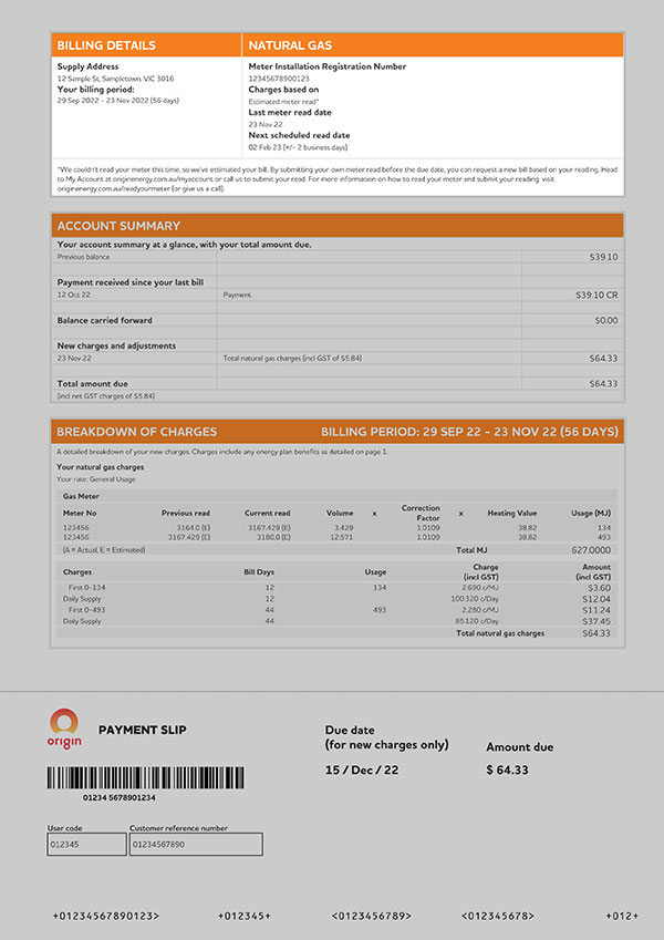 How to read your energy bill (VIC) Help & Support