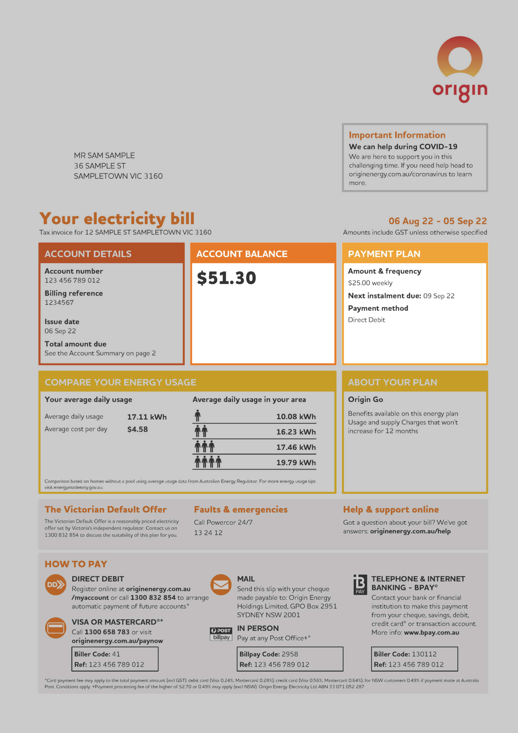 How to read your energy bill (VIC) Help & Support