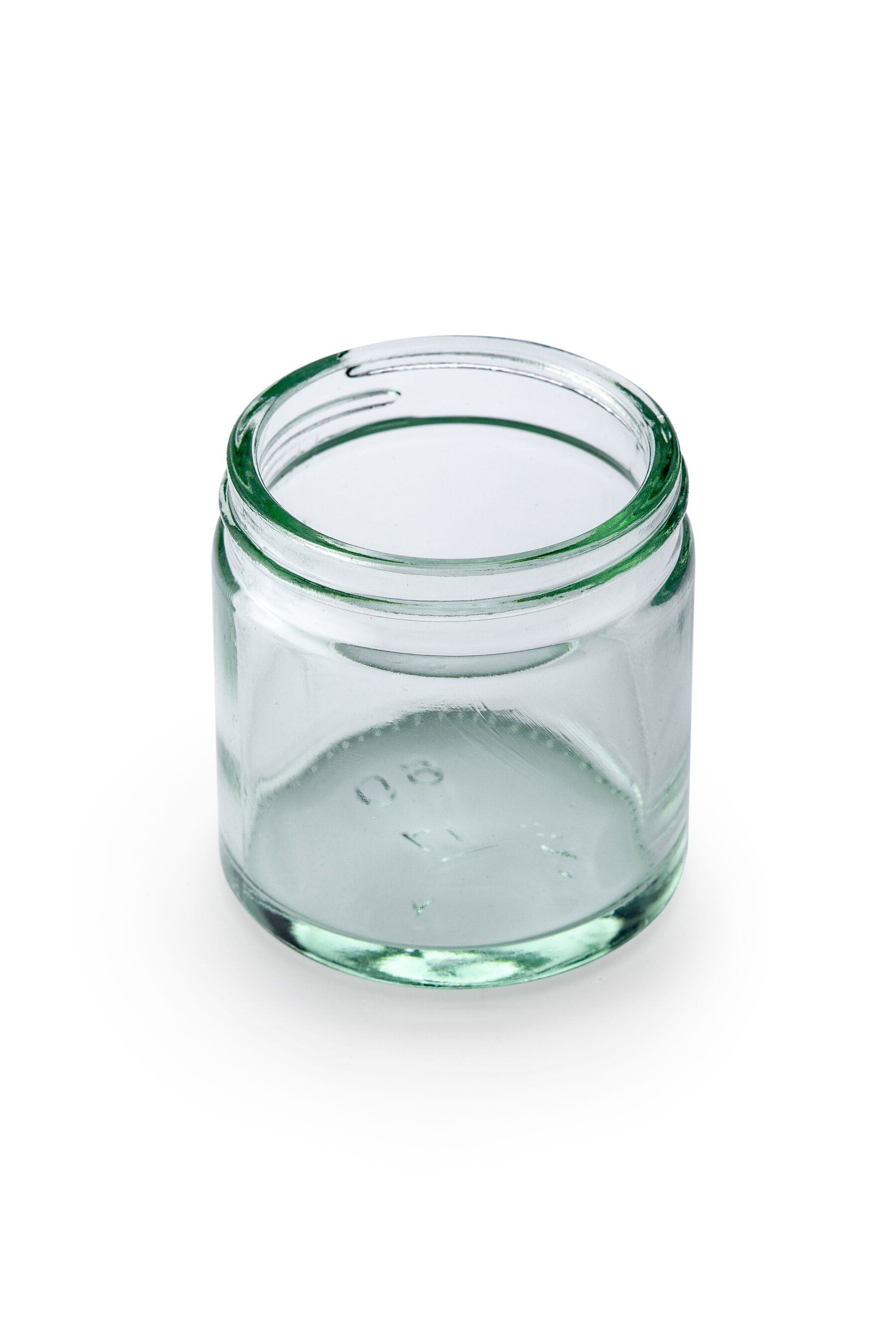 Clear Glass Ointment Jars Precapped with Black Urea Lids Origin Pharma Packaging
