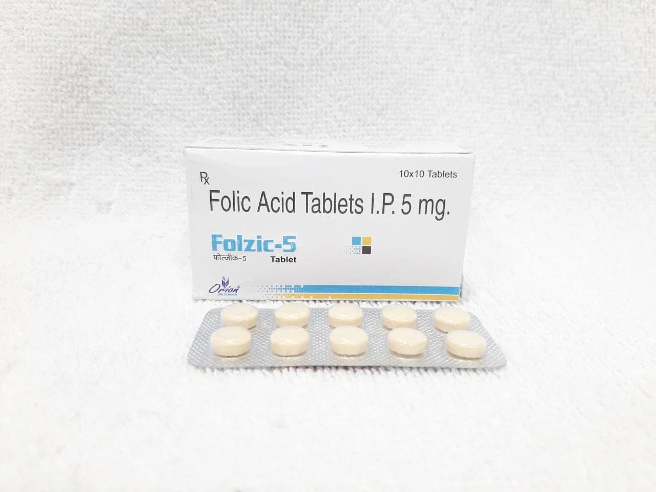 (Folzic5 tab)Folic Acid Tablets i.p.5mg. Orion Life Science