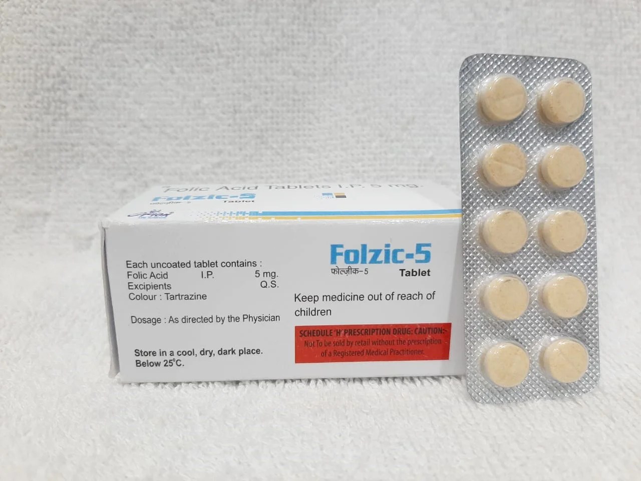 (Folzic5 tab)Folic Acid Tablets i.p.5mg. Orion Life Science