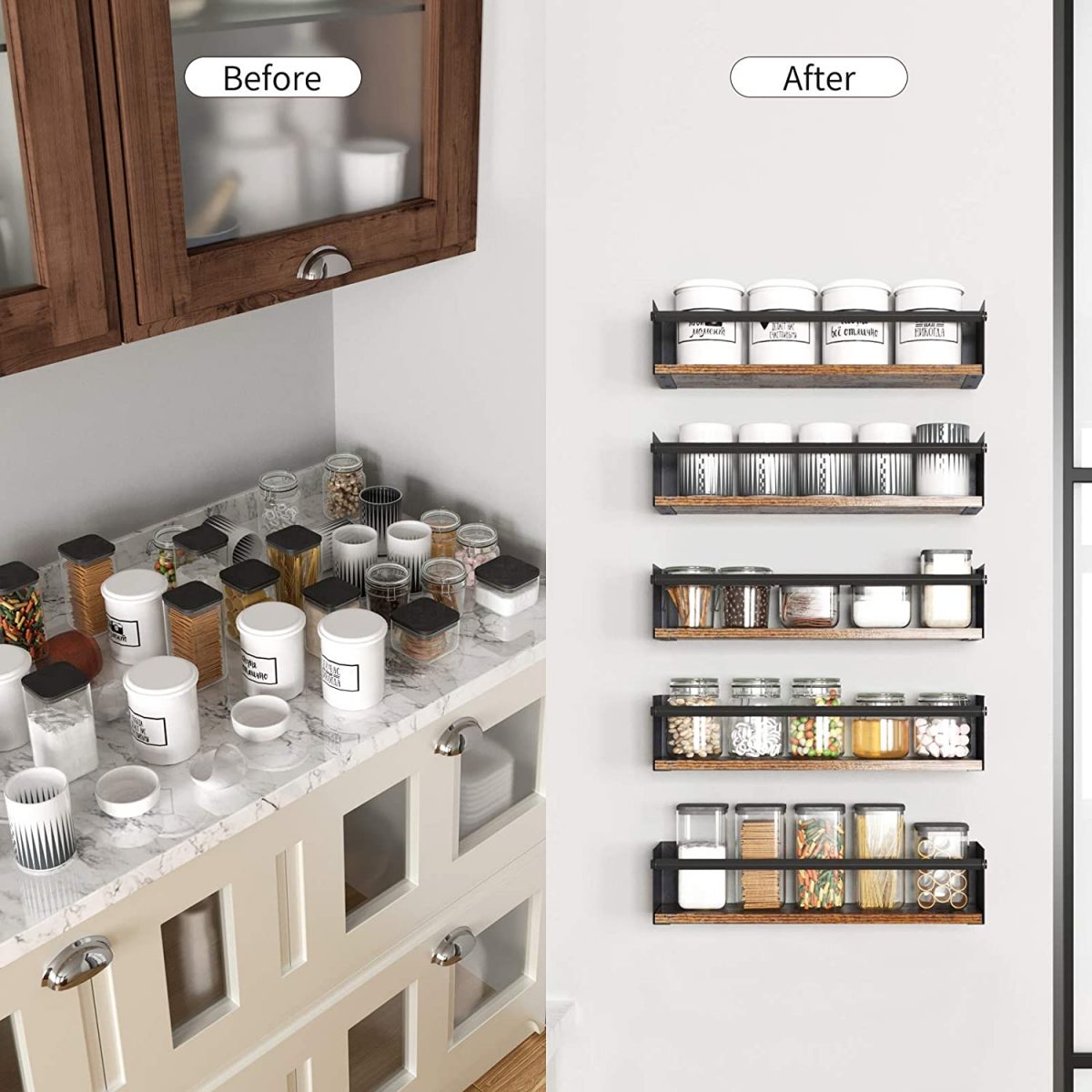 OROPY Retro Spice Rack for Door or Wall Mount, Hanging Spice Rack over