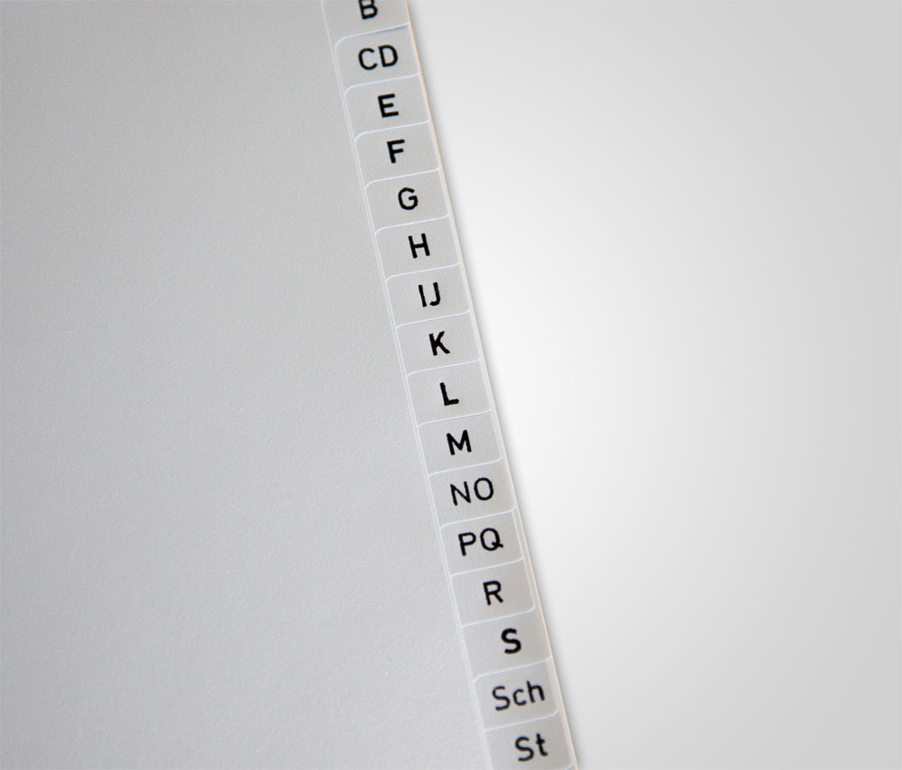 Register bedrucken lassen Werbemittel ORTMANNS Gruppe