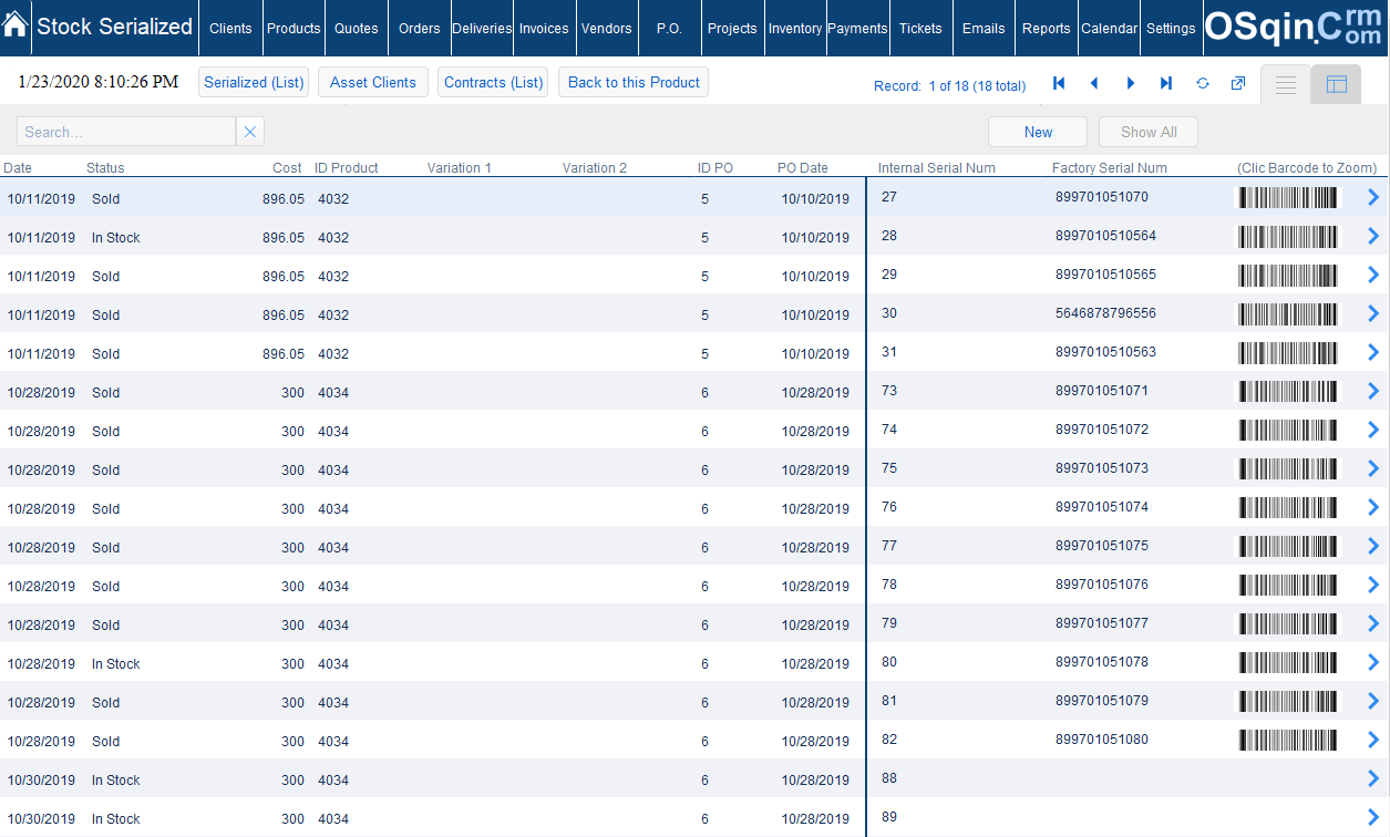 Fast Inventory Serialized Software a Filemaker Database