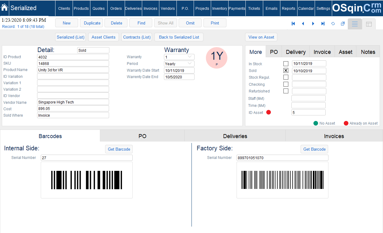 Fast Inventory Serialized Software a Filemaker Database