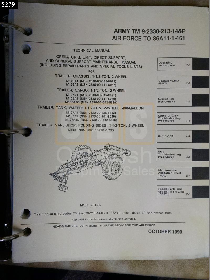 M103 Series Trailer Technical Manual - Oshkosh Equipment