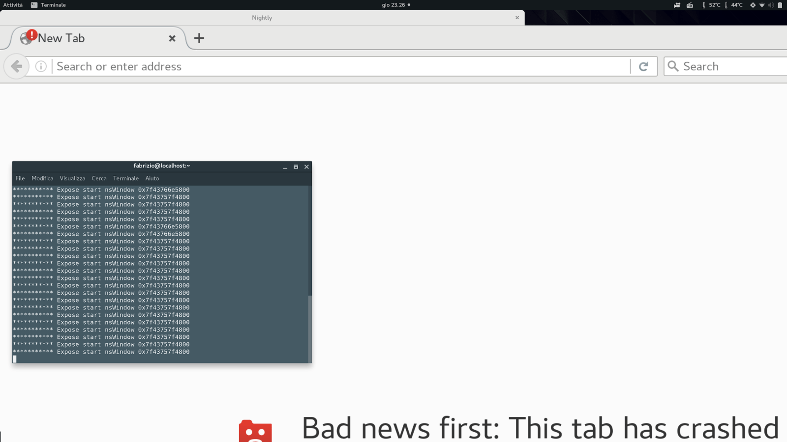 Arch Flatpak e FirefoxNightlyWayland primo test…
