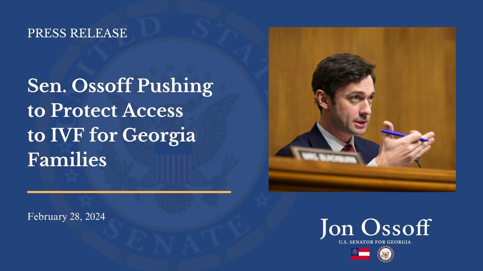 Sen. Ossoff Pushing to Protect Access to IVF for Families U.S(03)