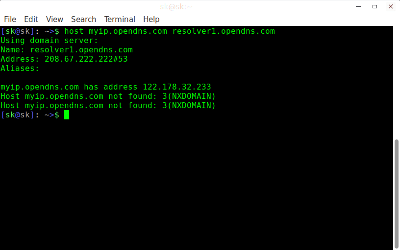 Find Out Public IP Address From Command Line On Linux