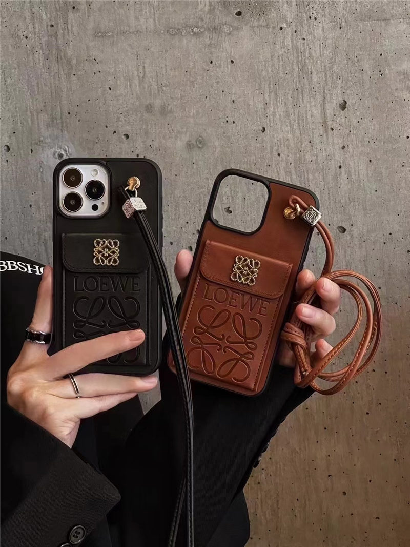 LOEWE ブラック iPhone用ケース LOEWE ロエベブランドiphone 16 15 14 plus 15 16 pro maxケース