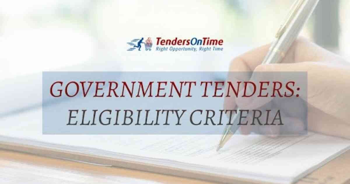 Government Tenders Eligibility Criteria Society
