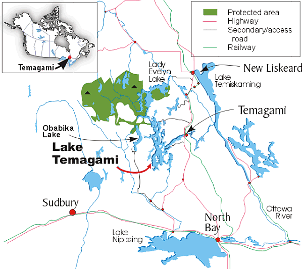 Temagami Provincial Park Map