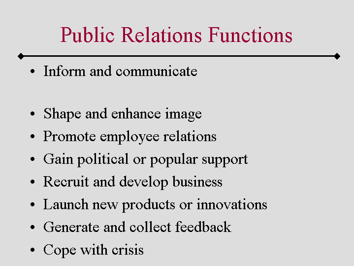 Public Relations Functions