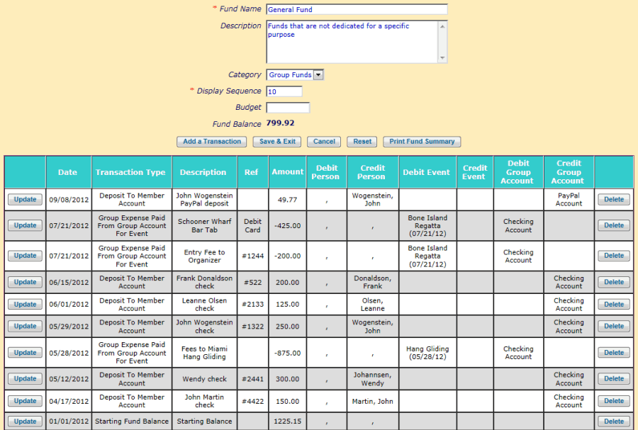 User Guide Fund Balances