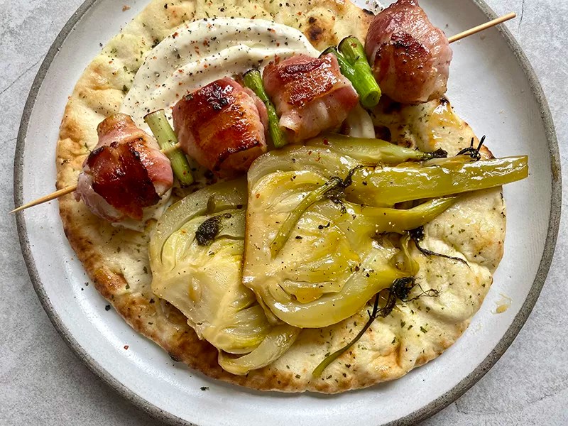 Bacon Wrapped Scallop Skewers with Honey Glazed Fennel Outback Barbecues