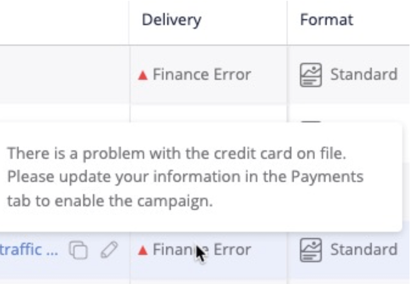 Common finance errors and how to troubleshoot them Outbrain Help