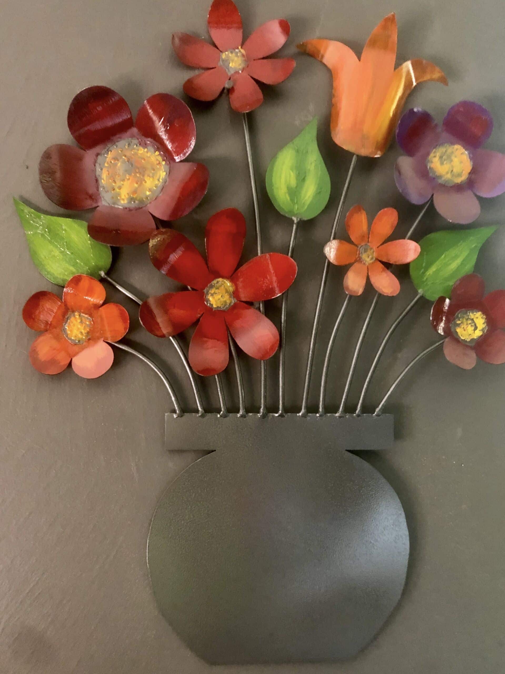 Mixed Flower Pot Wall Art A Burst of Botanical Beauty