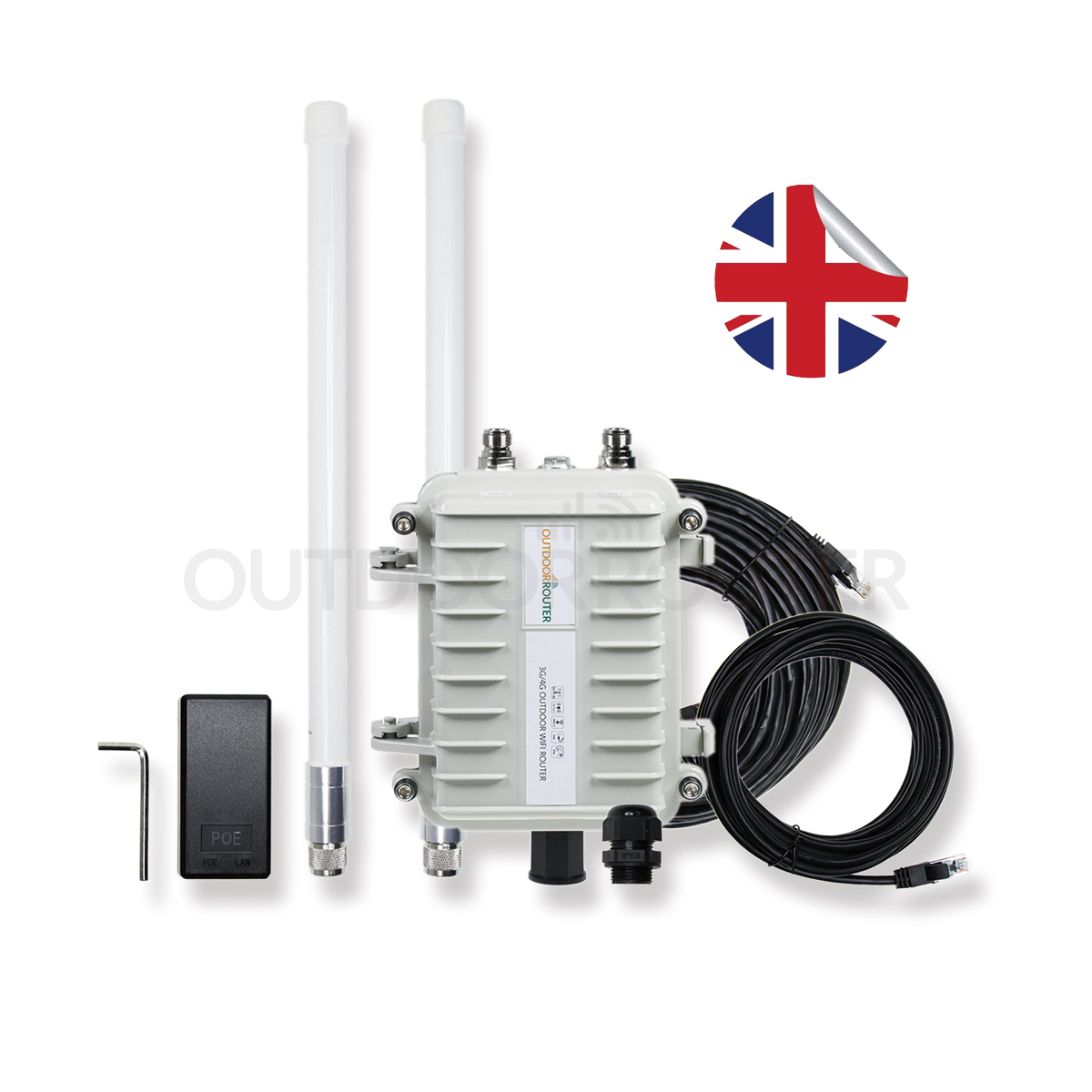 UK Outdoor 4G Router Waterproof Industrial British Mobile Modem