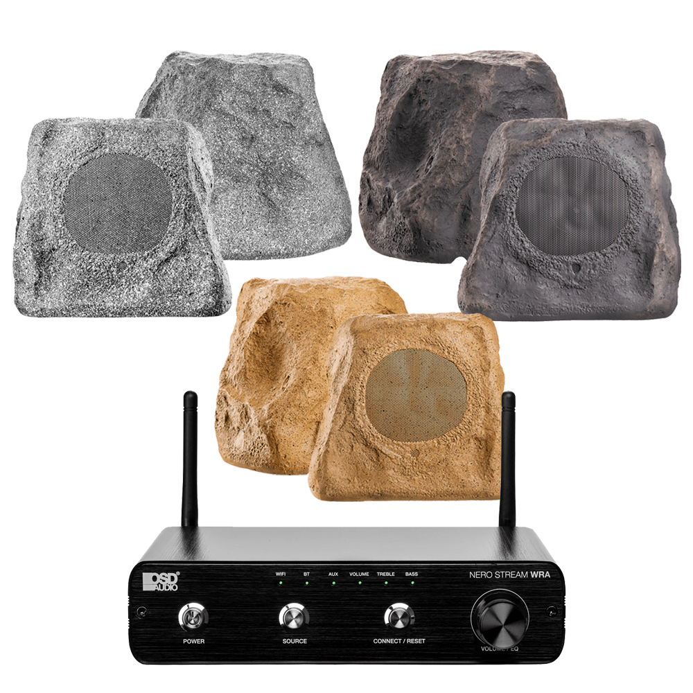 Nero Stream Amplifier + RX550 Rock Speakers Outdoor Speaker Depot