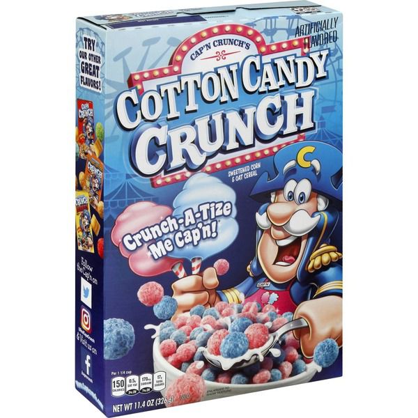Captain Crunch Cotton Candy Crunch, Sweetened Corn & Oat Cereal OBX Grocery Stockers