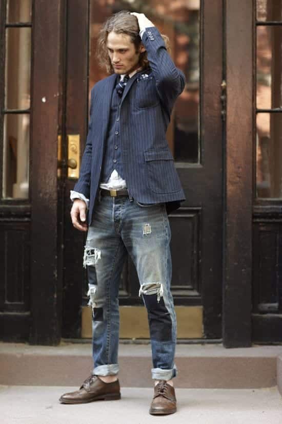 18 Cool Ripped Jeans Outfits for Men