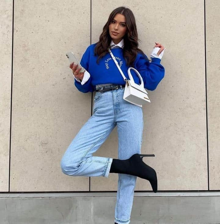 How To Wear A Blue Sweater 20 Outfit Ideas