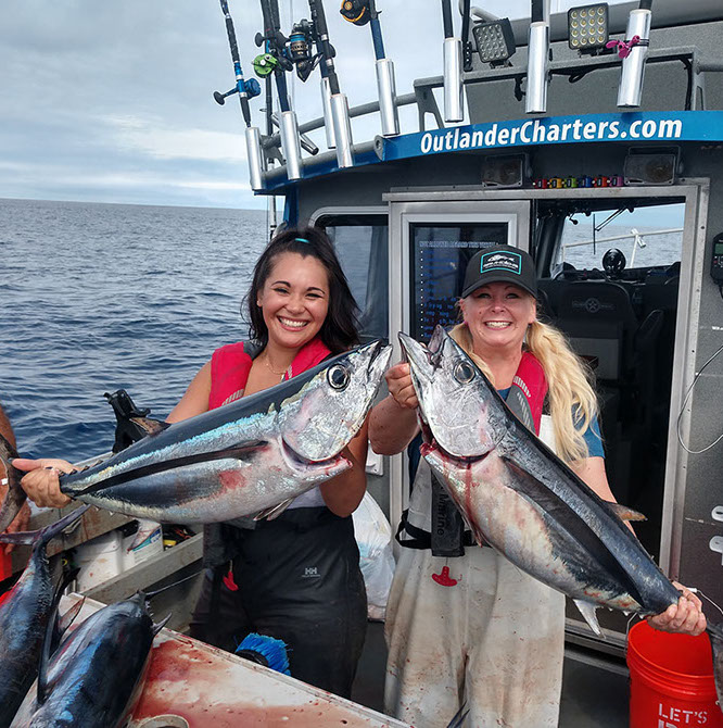 Outlander Charters Salmon Tuna Halibut Lingcod and Squid Fishing