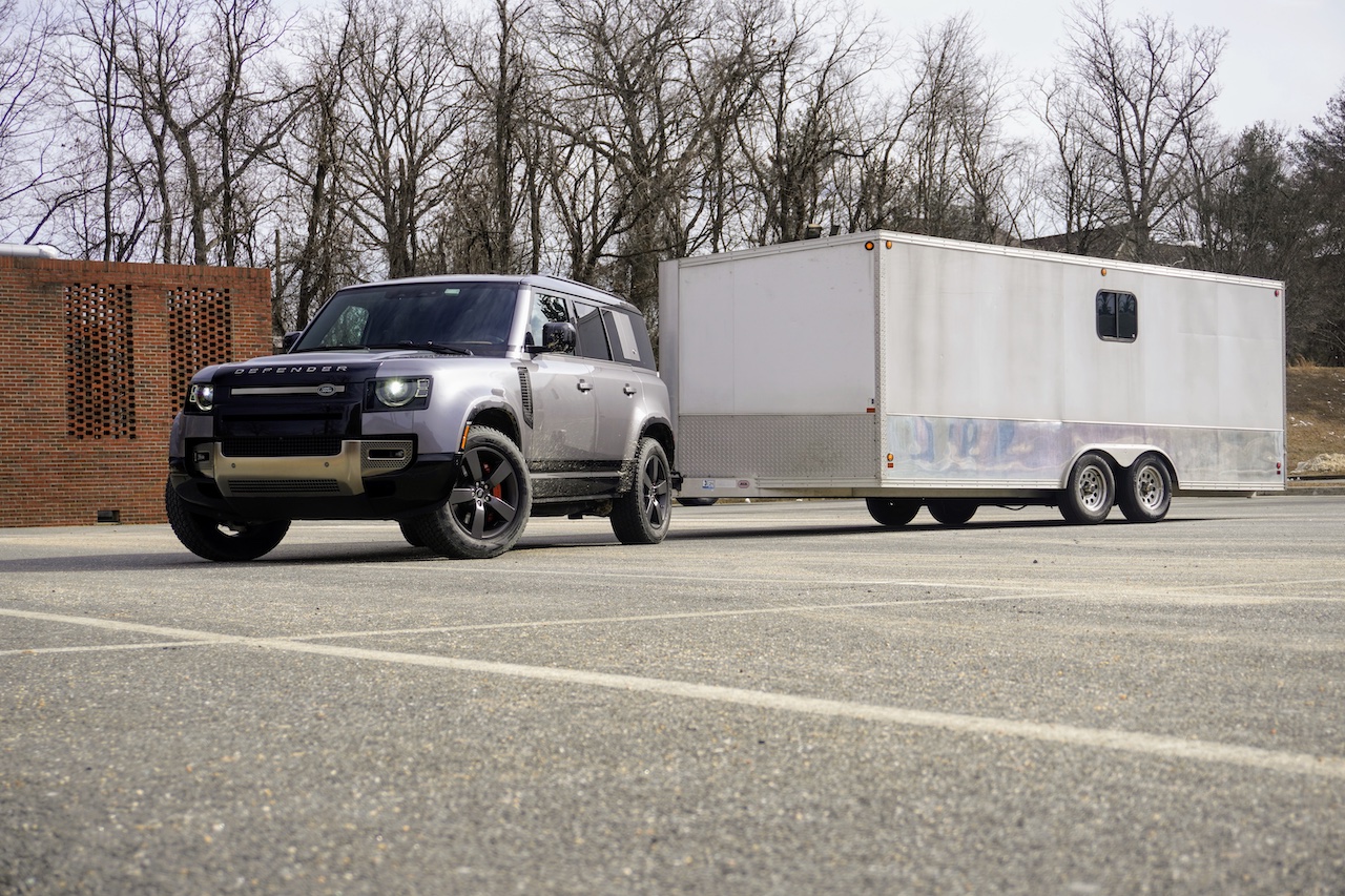 2020 Land Rover Defender 110 Towing Test: Can It Handle An Enclosed Trailer? | Out Motorsports