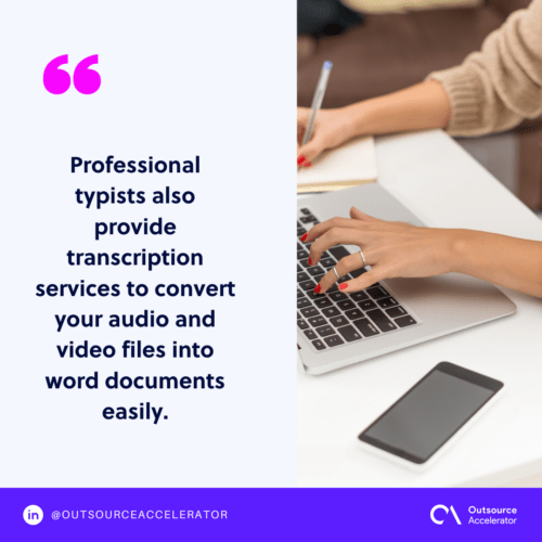 Most popular typing services that companies outsource Outsource