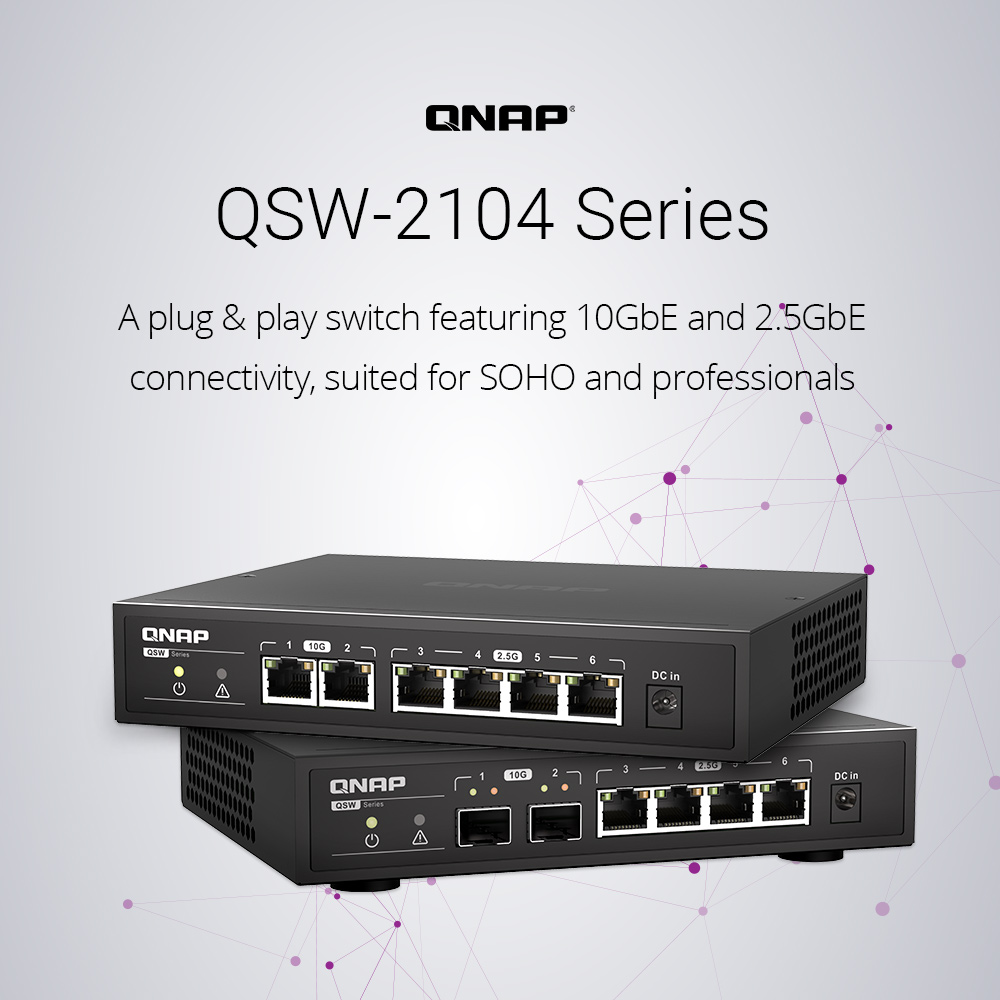 QNAP Switch QSW2104 Series สำหรับบ้านและ SOHO
