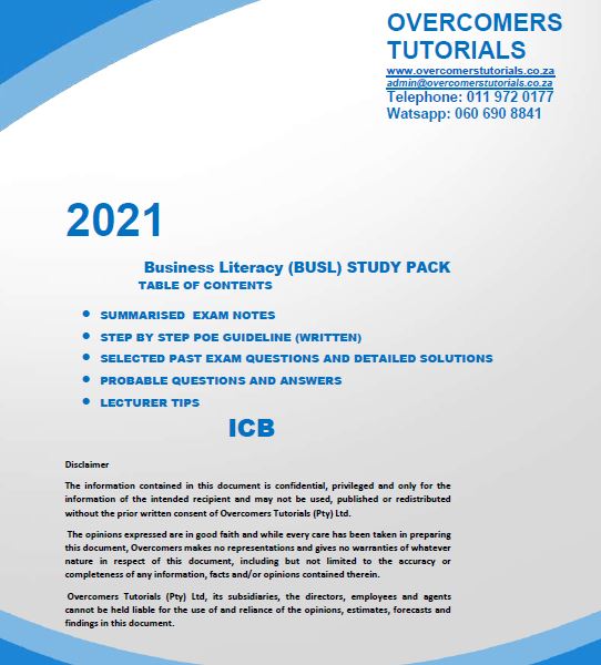 BUSL Assignment QP 2019 Business Literacy (BUSL) ICB