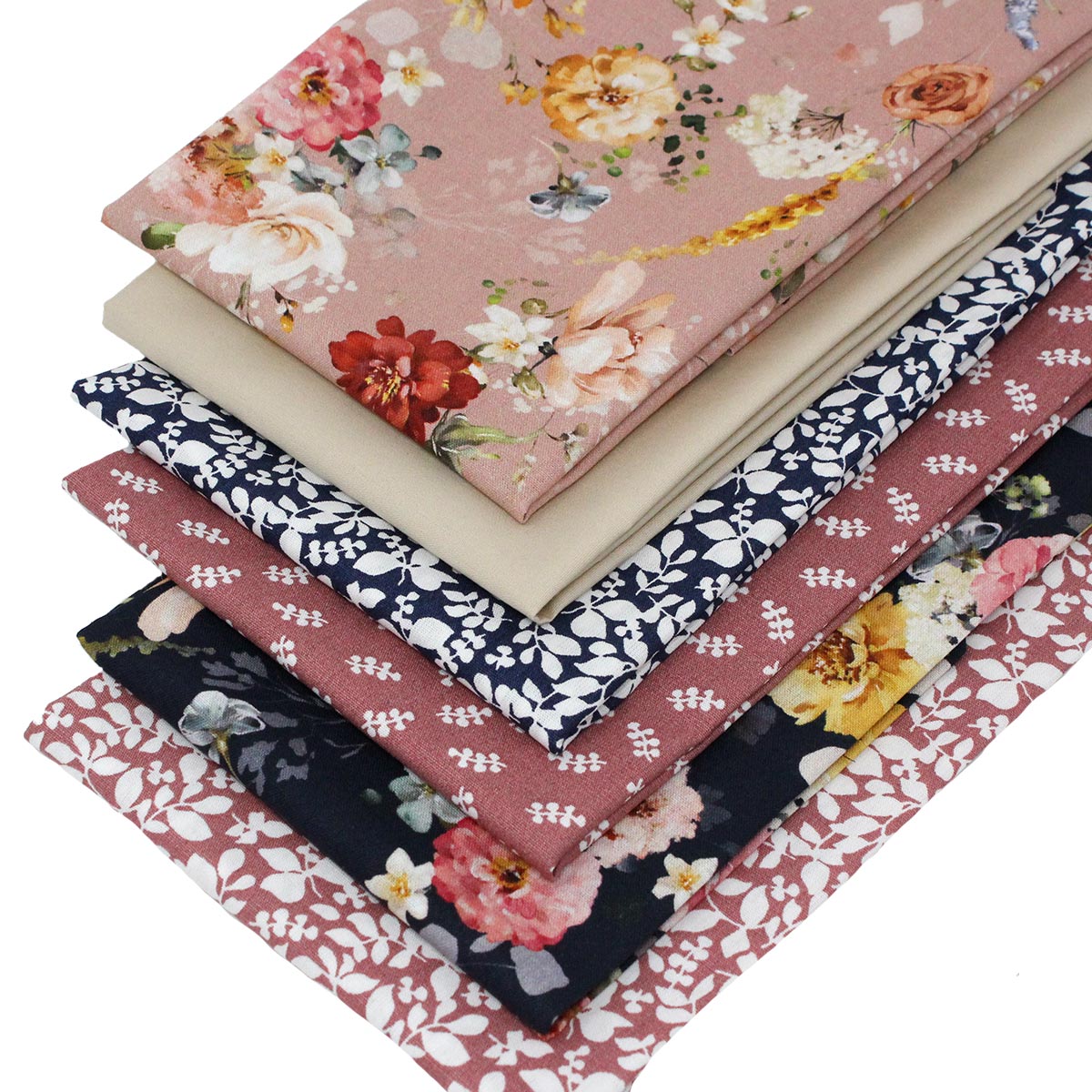 6 Fat Quarters "Timeless Roses" Overdale Fabrics