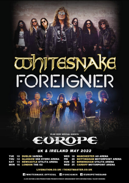 Foreigner Tour 2023 Win Pre-Sale Passes - Whitesnake / Foreigner / Europe, Live In Dublin's 3Arena, May 2022! - Overdrive