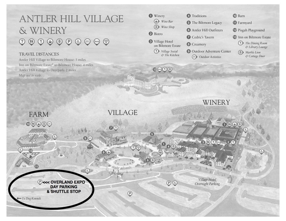 Biltmore Parking & Road Map — Overland Expo®