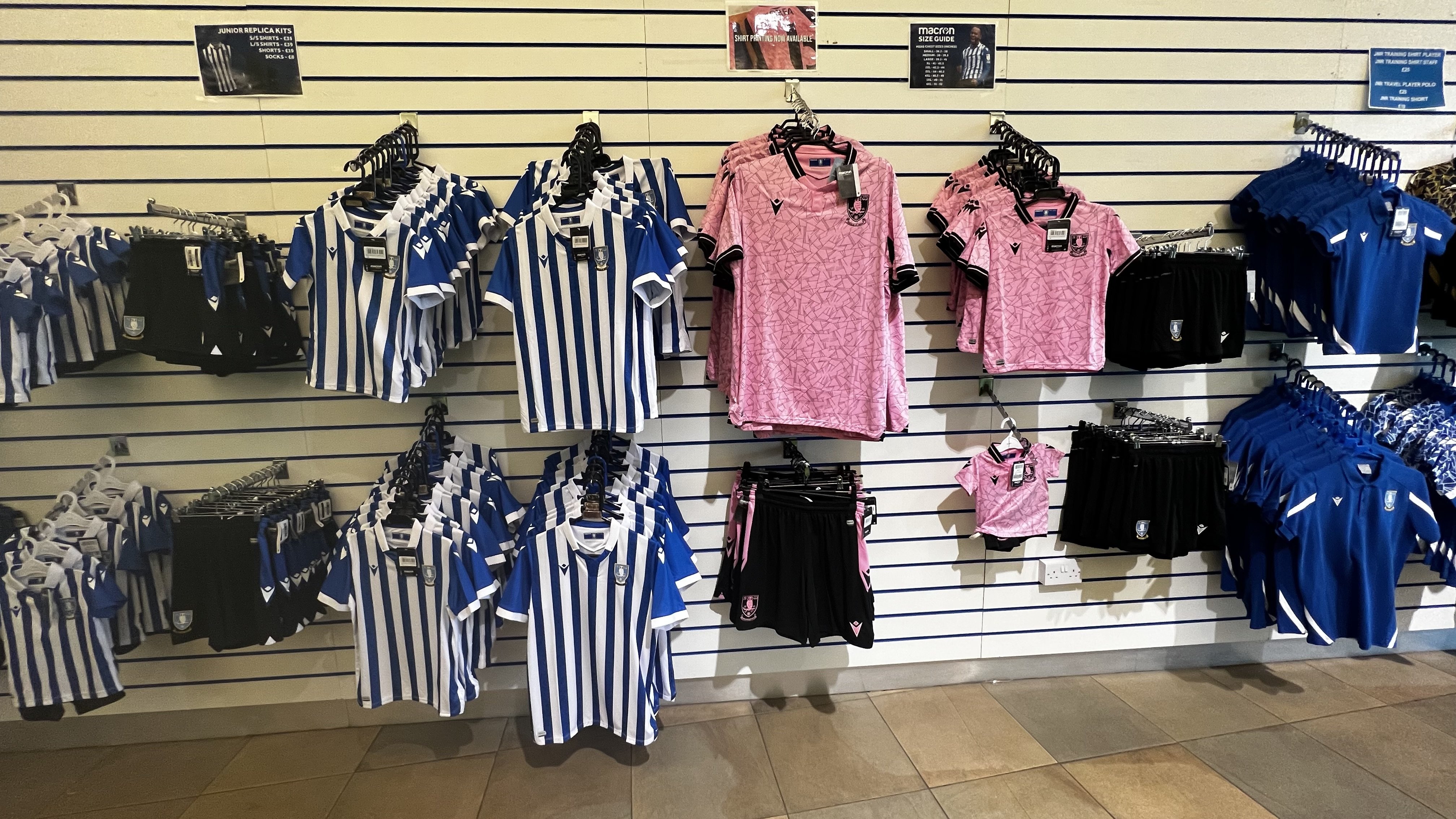 SWFC Megastore Replica Shirts still on sale for playoffs Sheffield
