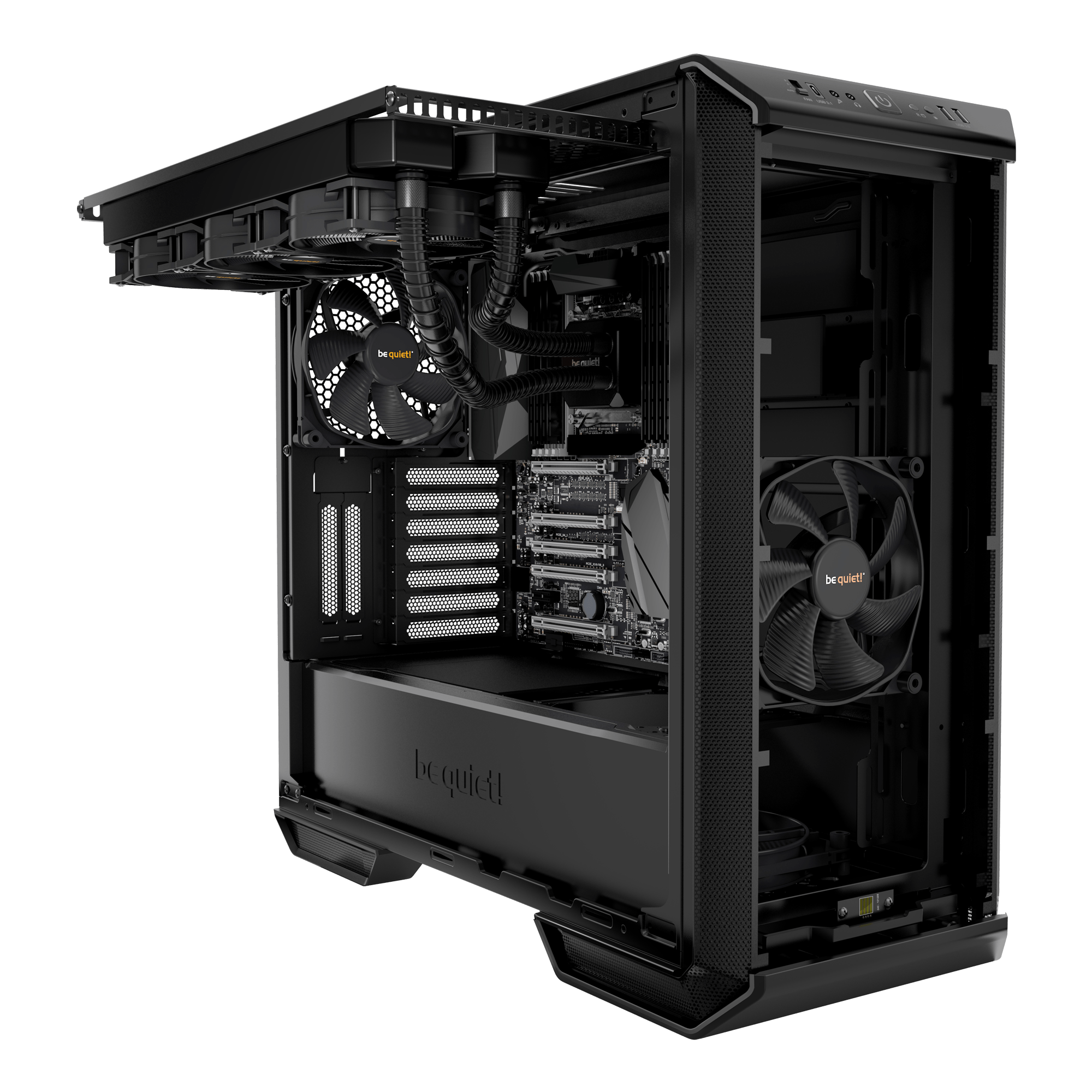 マザーボード倒立配置ができるbe quiet!製 ゲーミングPC ATX 静音タワーケース DARK BASE
