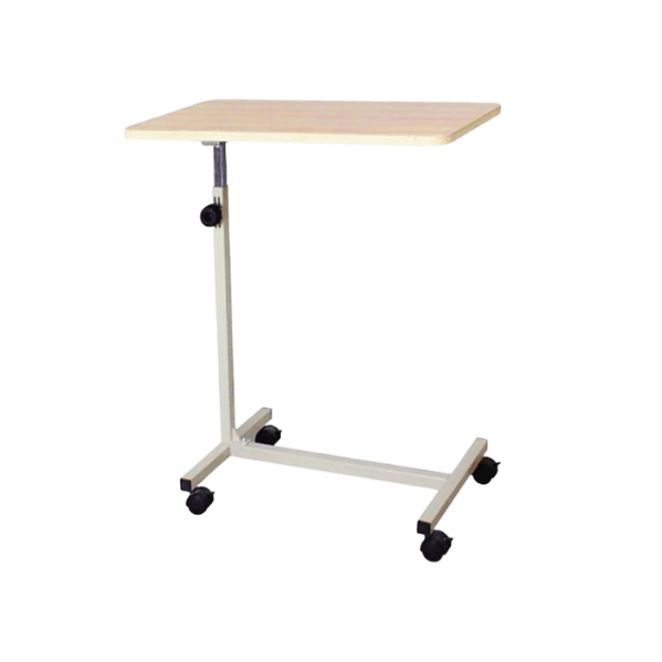 Overbed Table With Hydraulic Height Adjustment And Oak Top oxyaider
