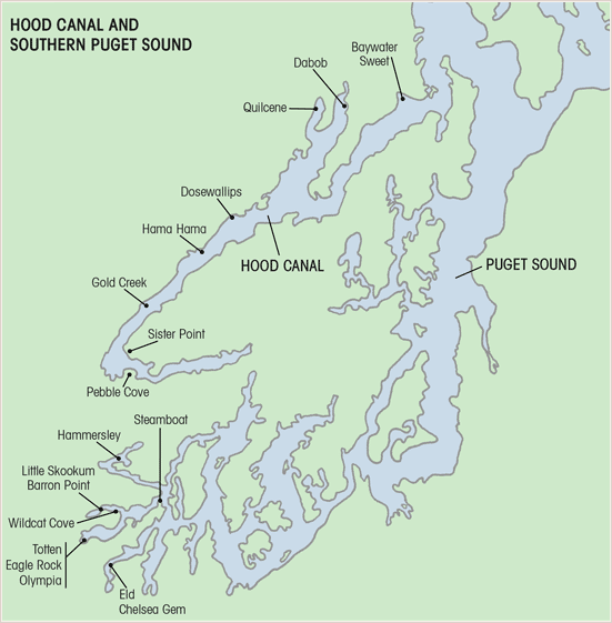 Hood Canal and Southern Puget Sound « Maps « The Oyster Guide