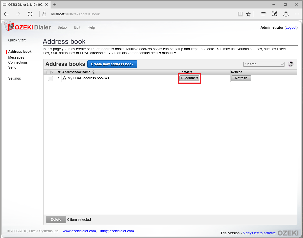 Ozeki Tutorial for creating LDAP address book