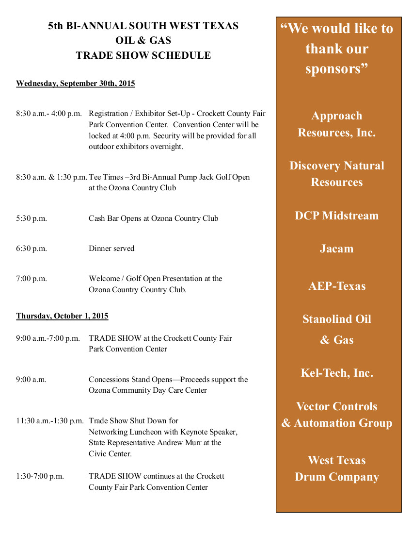 South West Texas Oil & Gas Trade Show Ozona, Texas