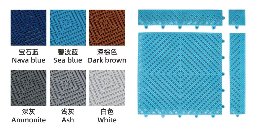 Wholesale Swimming Pool Bathroom PVC Interlocking Floor Mat Tile