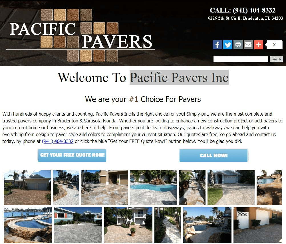 Bradenton Sarasota, FL Pavers Installers Pacific Pavers Inc