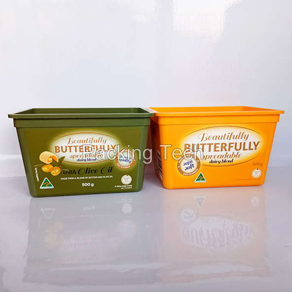 500g Suqare Plastic Ice Cream Cup with lid Packing Tech